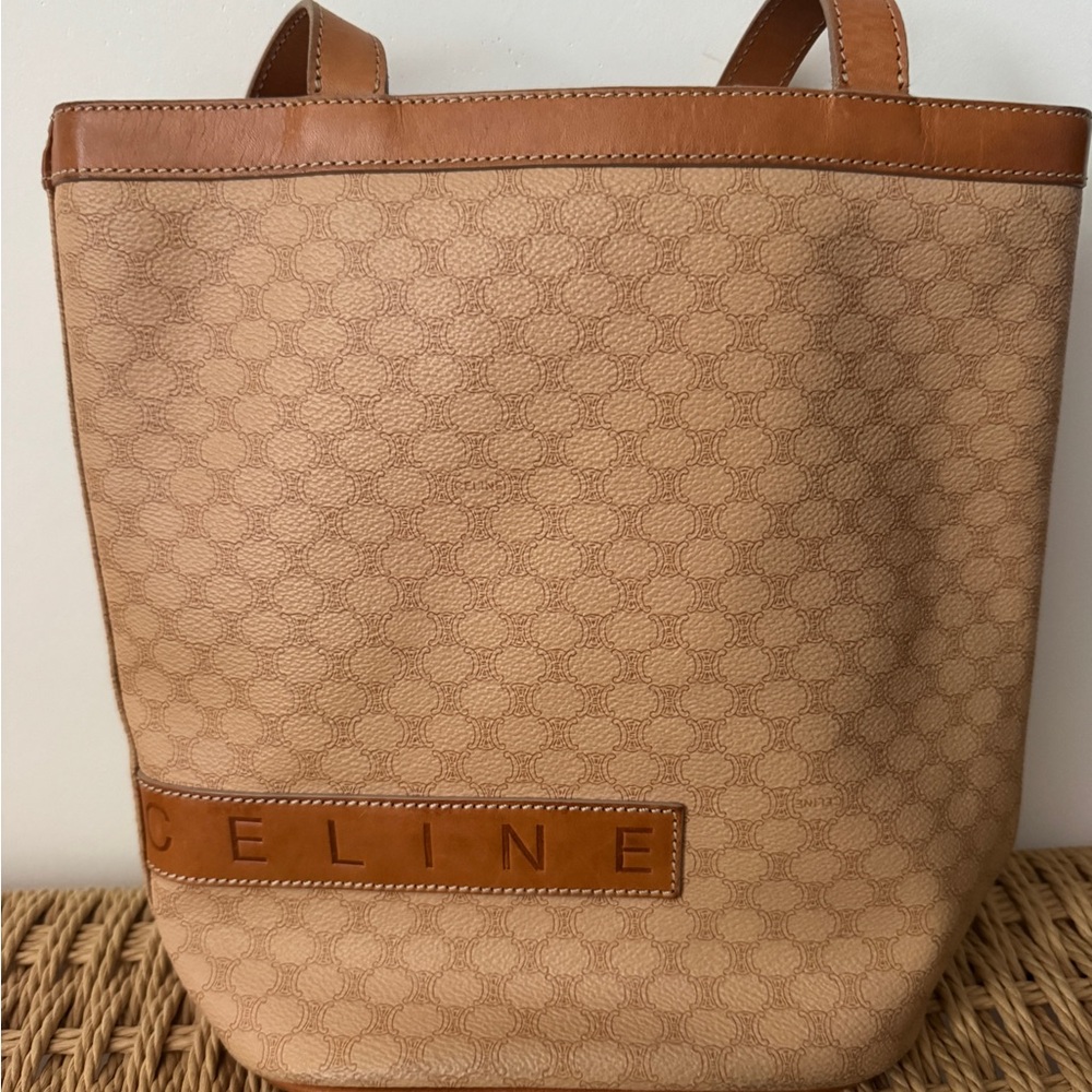 Celine Brown Patterned Tote Bag